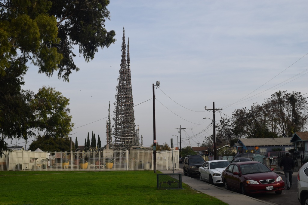 Watts Towers seen from the adjoining park.